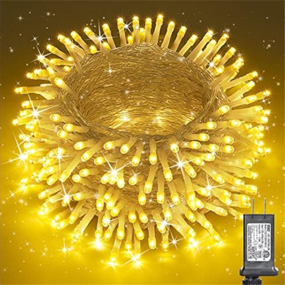 Christmas Lights Warm White 75 Ft 200 LED String Fairy Twinkle Lights Outdoor